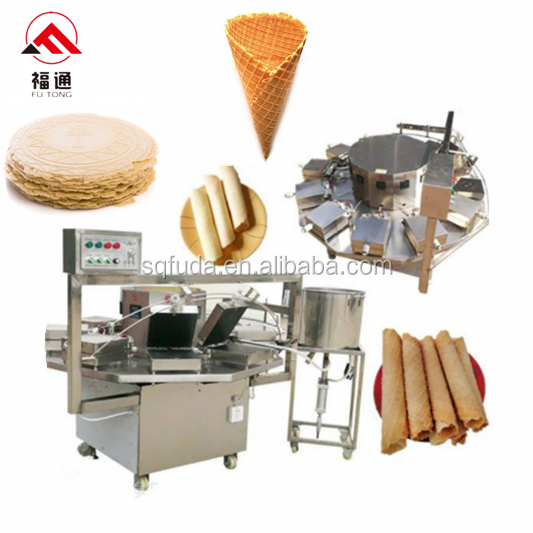 Futong Factory price Professional small scale 8 Heating plates waffle biscuit making machine fortune cookies maker