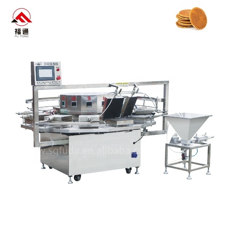 High Production  Automatic Industrial  Waffle Cookie Machine Large commercial Waffle Iron Stroopwafel Maker Machine