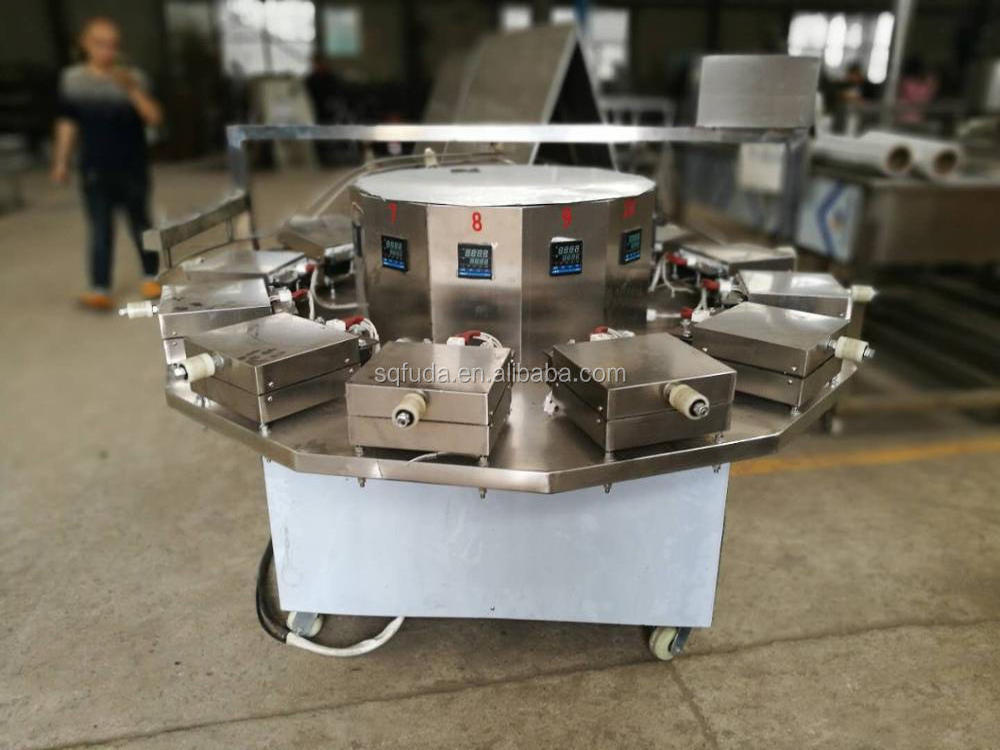 Futong Factory price Professional small scale 8 Heating plates waffle biscuit making machine fortune cookies maker