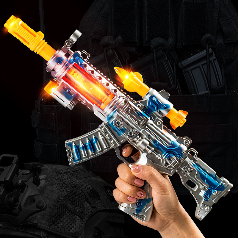 Hot Sale electric toy submachine gun for kids cheap plastic toys gun with colorful light and music sniper rifle toy gun