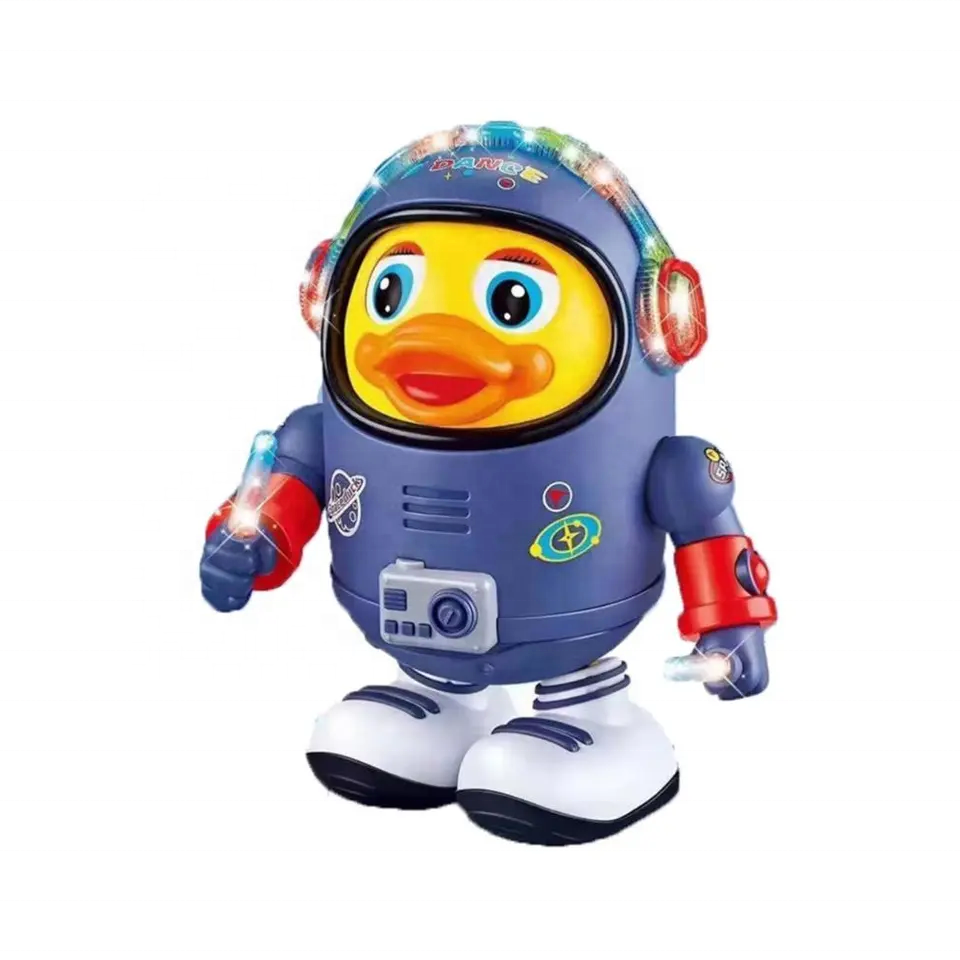 New arrival electric swinging duck kids walking animal space duck interactive singing toy robots with light music duck toy