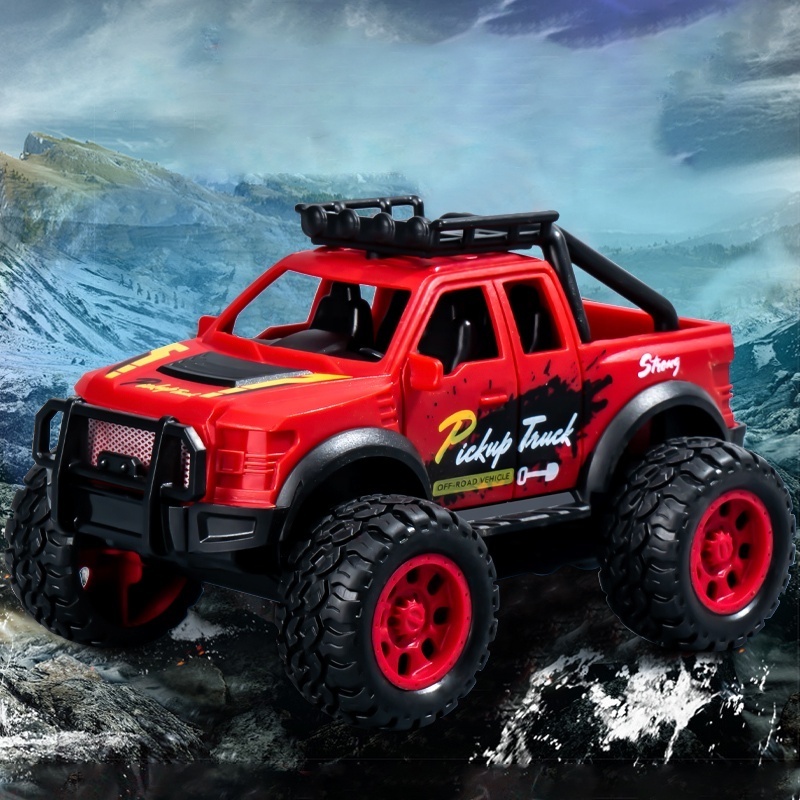 High quality 4 Wheels off-road vehicle Friction Powered Trucks Inertia diecast toy car for kids