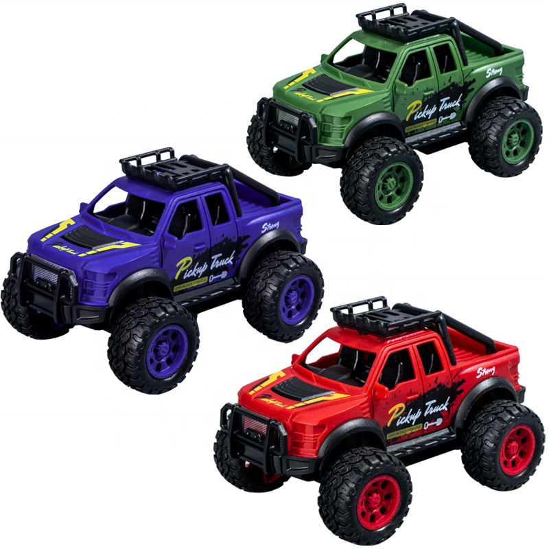 High quality 4 Wheels off-road vehicle Friction Powered Trucks Inertia diecast toy car for kids