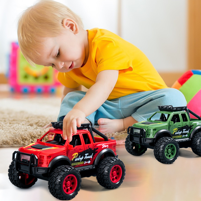 High quality 4 Wheels off-road vehicle Friction Powered Trucks Inertia diecast toy car for kids