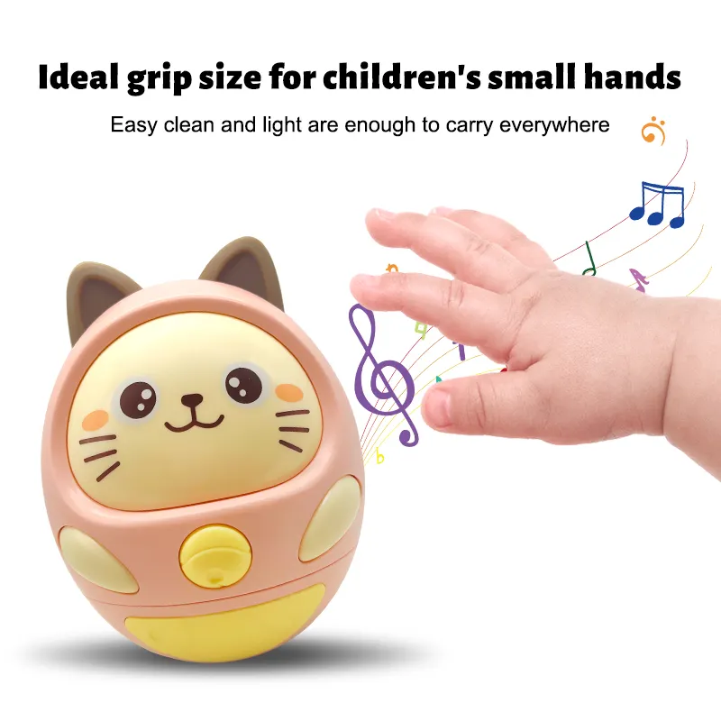 New Baby Musical Early Learning Toys with light Cute Electric Kids Tumbler Toy Light Toddler Cat rattle Educational To