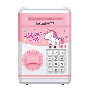 Tik tok hot sell money safe box with lock piggy bank bear plastic coin bank animal piggy bank digital money boxes