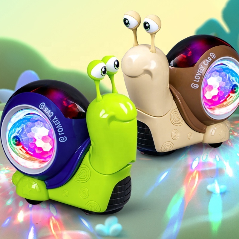 Kids toys 2023 new arrivals Electric Lovely Walking Snail toy animals With Music Light Walking Snail Baby other educational toys