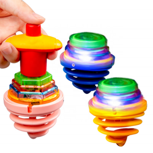 classic toys hot sale light up flashing plaything toys kids for indoor play musical gyro bouncing gyroscope spinning top