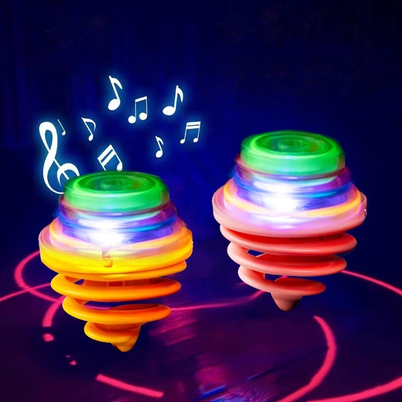 classic toys hot sale light up flashing plaything toys kids for indoor play musical gyro bouncing gyroscope spinning top