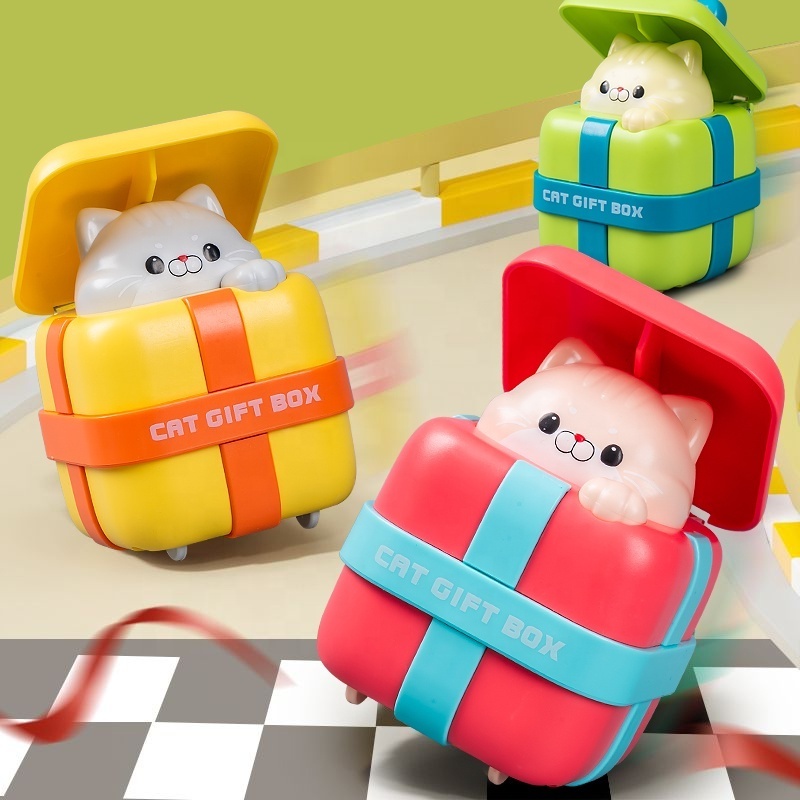 New design friction toy vehicle plastic car toy Cheap price cartoon gift cat press and go car toys for kids