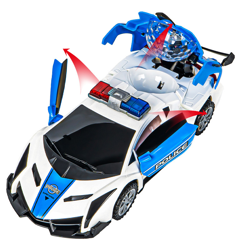 1-1 Kids Deformation Series Universal Stunt Car 360 Degrees High Speed Rotating electric cars Light Music friction toy vehicle