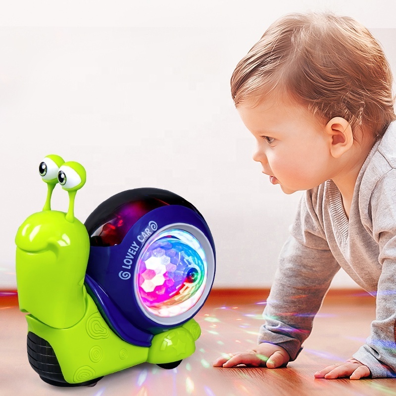 Kids toys 2023 new arrivals Electric Lovely Walking Snail toy animals With Music Light Walking Snail Baby other educational toys