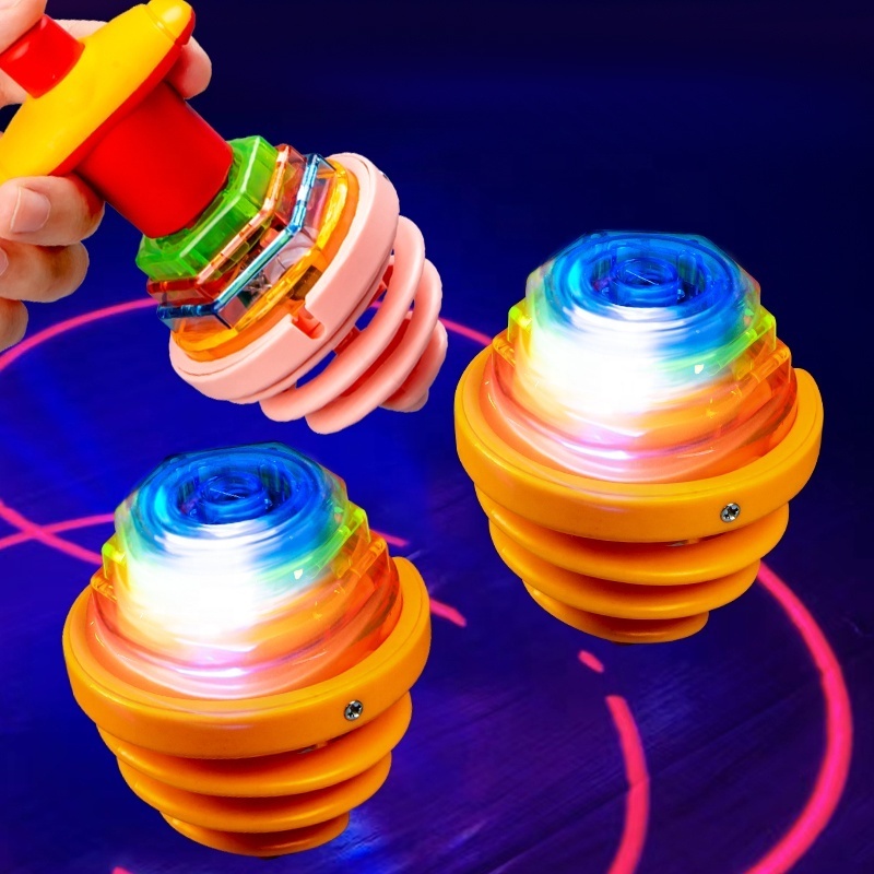 classic toys hot sale light up flashing plaything toys kids for indoor play musical gyro bouncing gyroscope spinning top