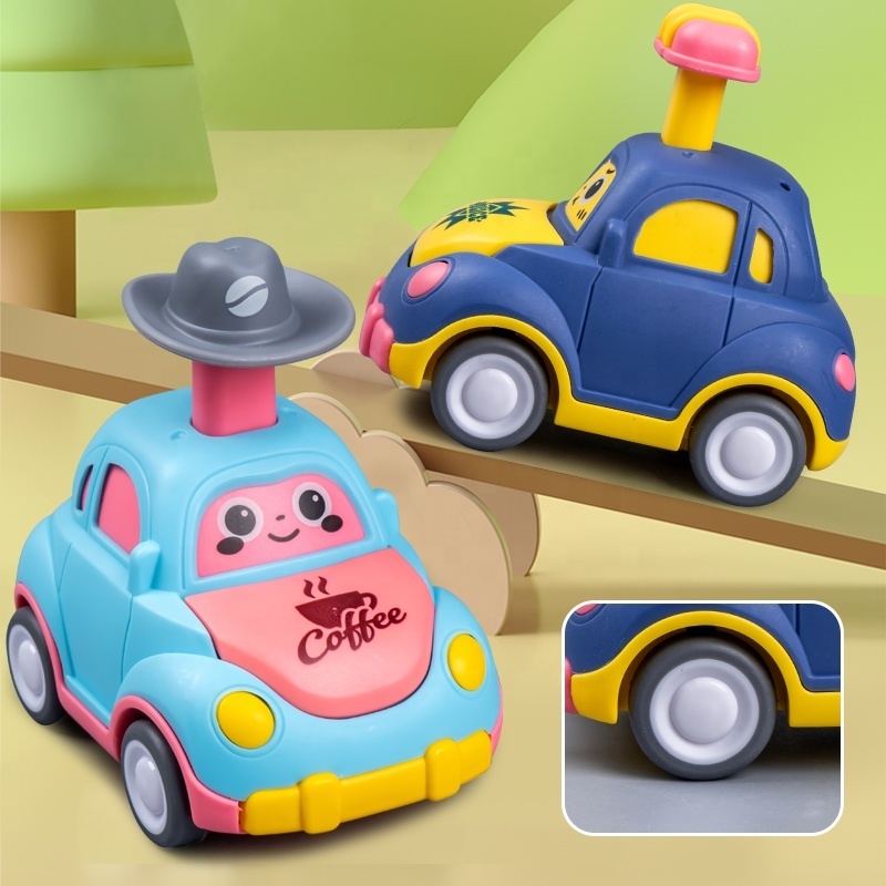 Baby Cartoon Toy Car Mini Press Go Vehicles Inertia Pull Back Cars Montessori Early Education Crawling Toys for Toddlers Boys