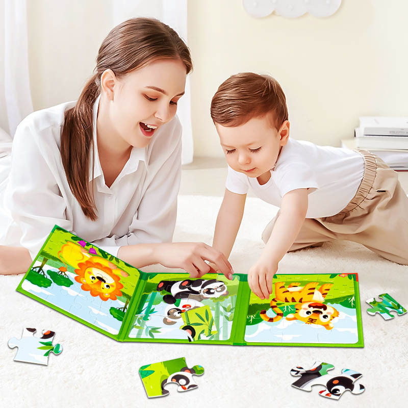 New design 18 Style magnetic jigsaw puzzle toy kids toys educational cognitive magnetic jigsaw board game kids puzzles