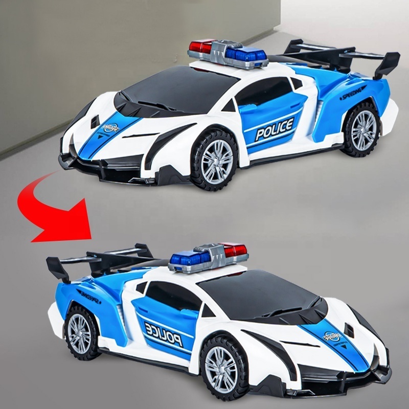 1-2 Children's music electric rotary universal kids police car colorful lights car toy Electric car