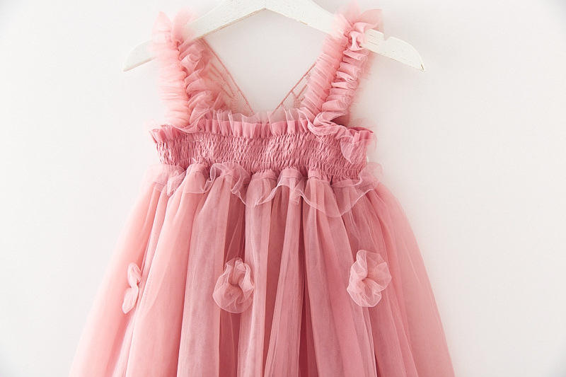 Baby Butterfly Wings Toddler Girls Party Chiffon White Summer Tulle Dress for Kids 4-5 Years