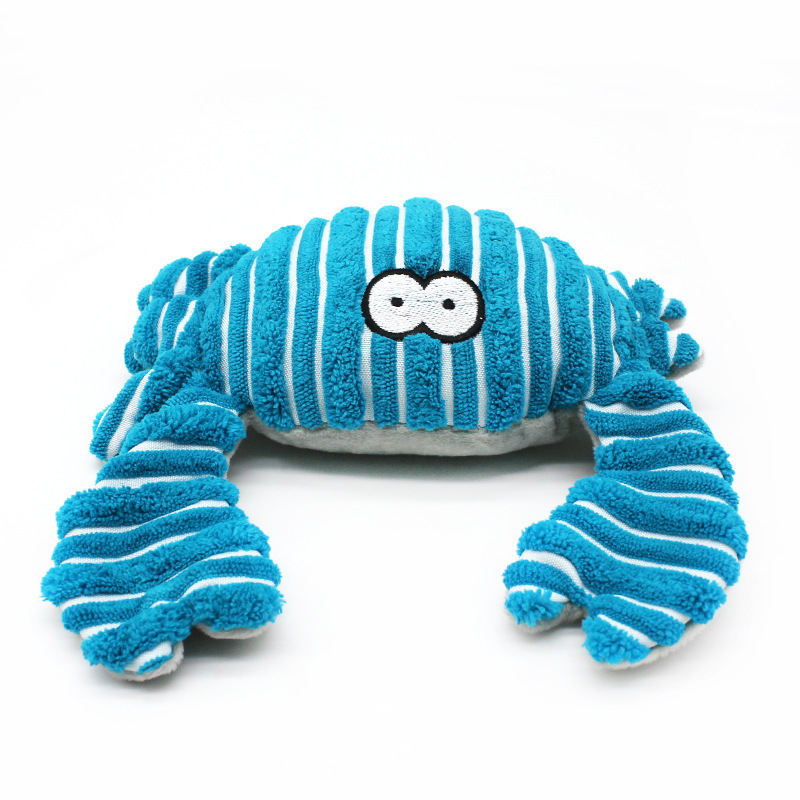 Factory Wholesale Unisex Dog Toys Warm Marine Animal Crab Stuffed Plush Soft Pet Dolls with Vocal Squeak Playing Great Gift Idea