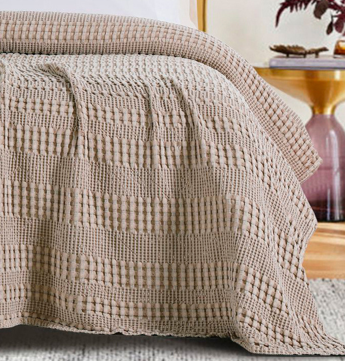 Bamboo fiber blanket and bed cover Nordic ins plain waffle office sofa nap blanket wholesale