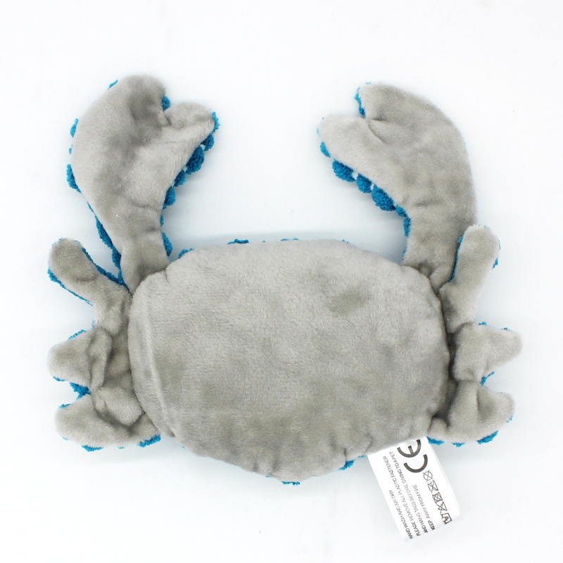 Factory Wholesale Unisex Dog Toys Warm Marine Animal Crab Stuffed Plush Soft Pet Dolls with Vocal Squeak Playing Great Gift Idea