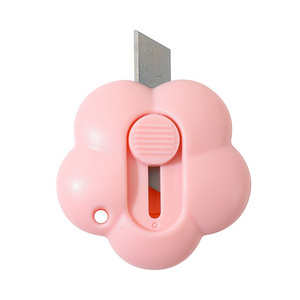 ABS Blue White Pink Flowers Mini Shape Pocket Knife Pink Office Supplies Flower Utility Knife Cute Tool