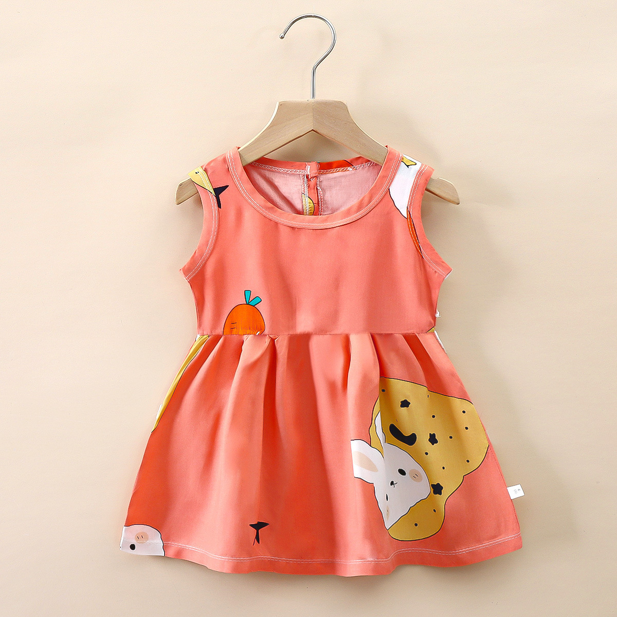 Wholesale of summer girls' cotton silk sleeveless princess skirts