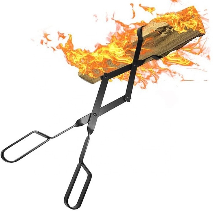 China 26 inch Firewood Tongs Log Grabber Fire Pit Campfire Bonfire Fireplace Heavy Duty Wrought Iron Claw