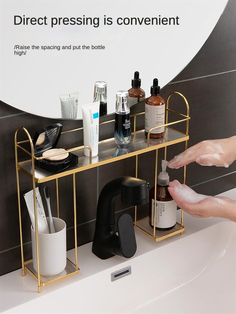 Light luxury Nordic faucet storage rack bathroom Multi-functional toilet table