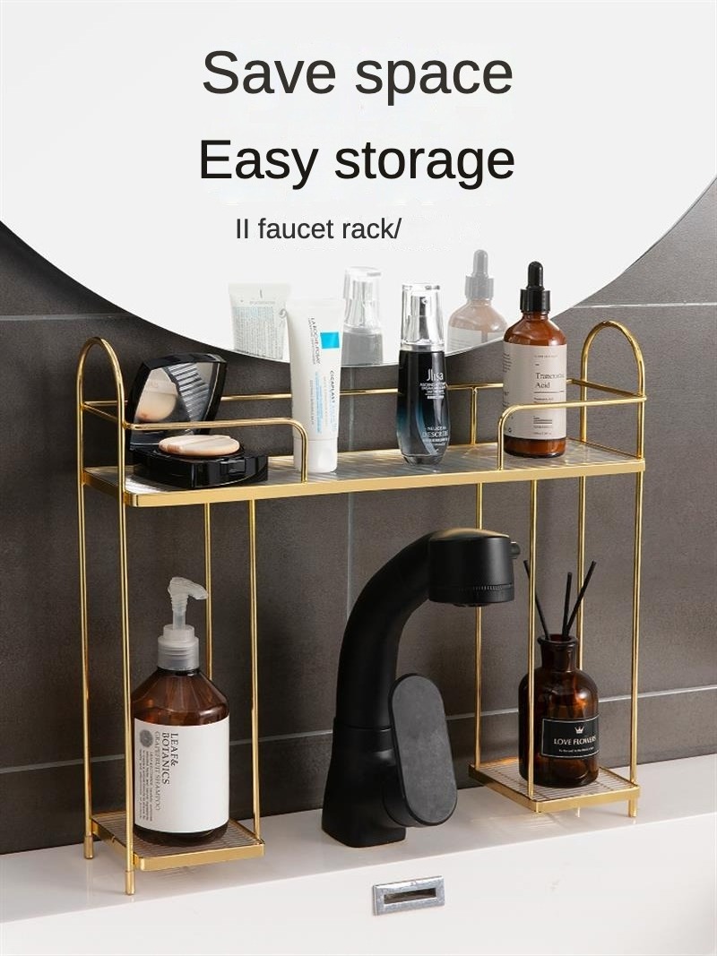 Light luxury Nordic faucet storage rack bathroom Multi-functional toilet table