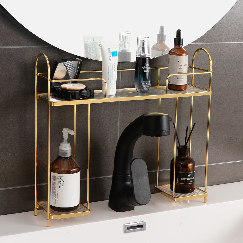 Light luxury Nordic faucet storage rack bathroom Multi-functional toilet table