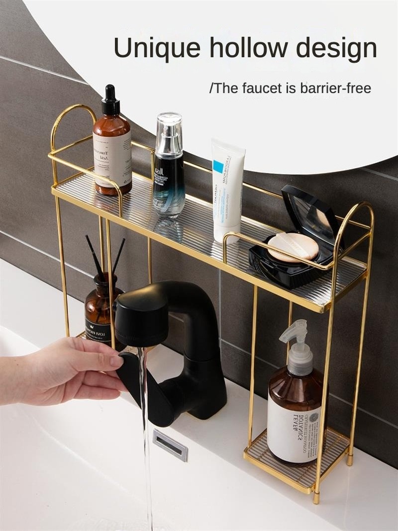 Light luxury Nordic faucet storage rack bathroom Multi-functional toilet table