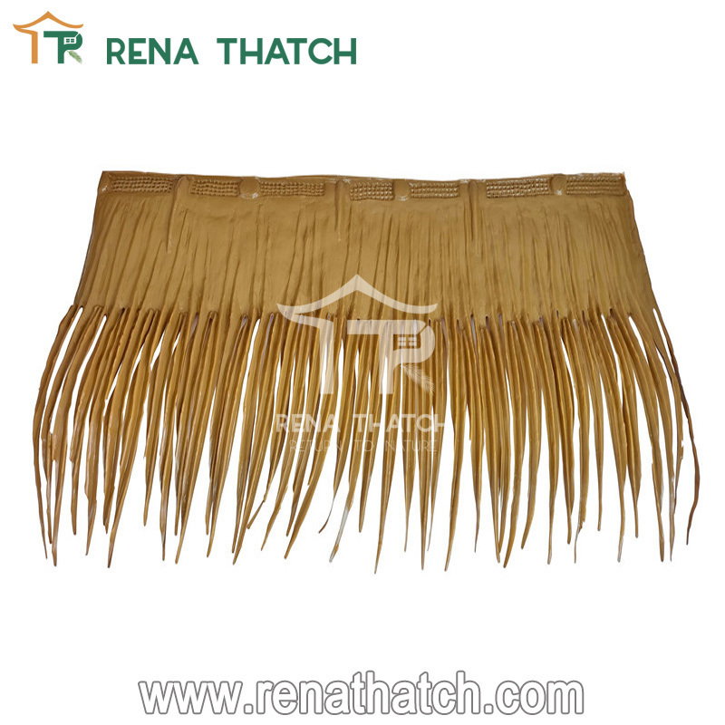 Eco-friendly artificial palm leaf thatch synthetic palm cover leaf umbrella for theme park resort villas