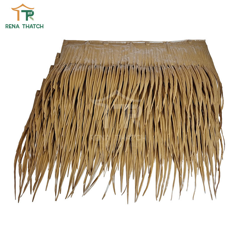 Eco-friendly artificial palm leaf thatch synthetic palm cover leaf umbrella for theme park resort villas