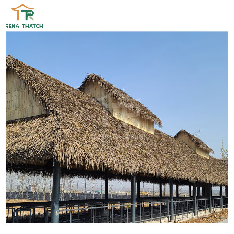 High quality cheap artificial thatch roof gazebo synthetic thatch roll umbrellas Tiki thatch hut