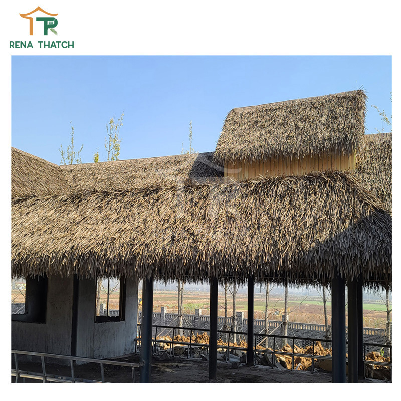 High quality cheap artificial thatch roof gazebo synthetic thatch roll umbrellas Tiki thatch hut