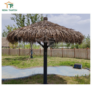 Anti-aging artificial thatch roof tiki bar for beach durable synthetic artificial thatch roof gazebo plastic roof thatch