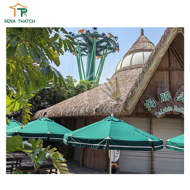 Outdoor Durable grass thatch roof gazebo artificial palm thatch cover for Korean thatch roof tiles