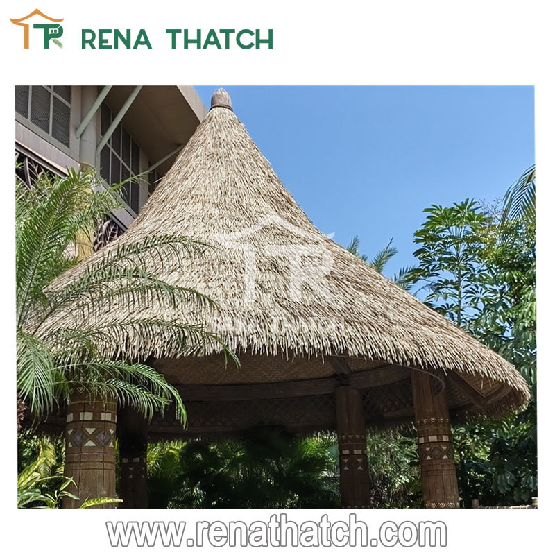 Artificial Bali synthetic thatch roof tiki hut bar thatch umbrella for beach restaurant zoo resort