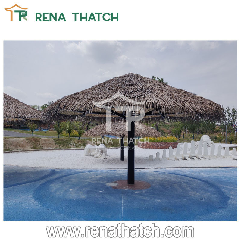 Artificial Bali synthetic thatch roof tiki hut bar thatch umbrella for beach restaurant zoo resort