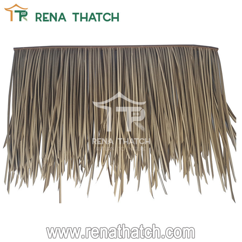 Popular fire resistance tiki hut synthetic thatch roll material roof beach umbrella thatch fiber palm