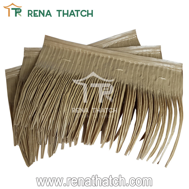 UV resistant synthetic artificial plastic Viva palm sheet thatch for gazebo thatch roof panels rolls for tiki bar