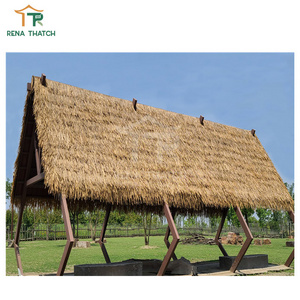 Outdoor popular durable grass thatch roof gazebo synthetic palm thatch cover for Korean roof