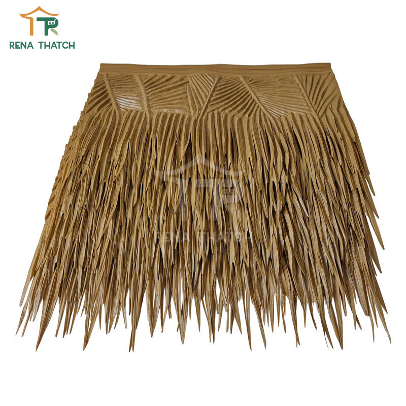 Synthetic palm leaf thatch roof tiles umbrella thatch artificial synthetic thatch panel