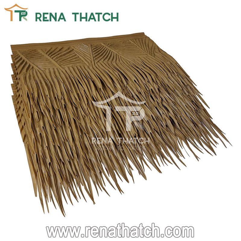 Synthetic palm leaf thatch roof tiles umbrella thatch artificial synthetic thatch panel