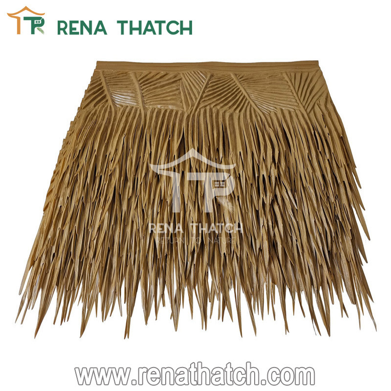 Synthetic palm leaf thatch roof tiles umbrella thatch artificial synthetic thatch panel