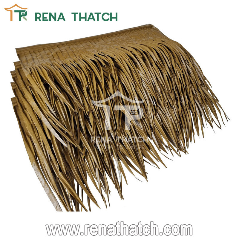 Synthetic palm leaf thatch roof tiles umbrella thatch artificial synthetic thatch panel