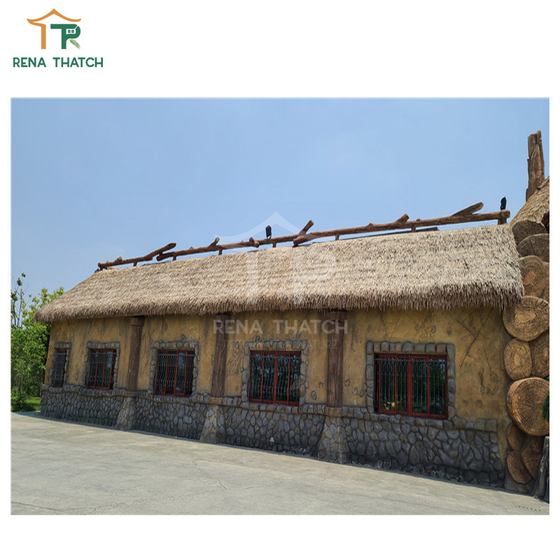 Hot sale Bali tiki thatch roof umbrella fireproof synthetic thatch roof price plastic thatch roof