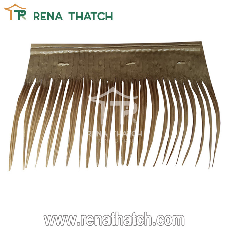 Fire rated synthetic palm cover leaf umbrella synthetic thatch roll palma synthetica