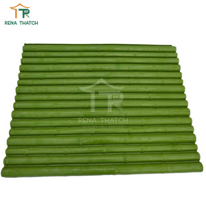 Recyclable artificial green color plastic bamboo screen synthetic bamboo fence artificial bamboo poles