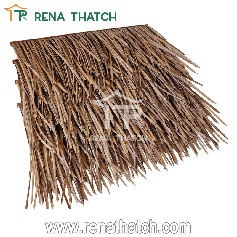 Fireproof landscape artificial thatch for beach synthetic thatch plastic reed synthetic palm cover